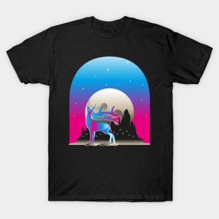 Cute Deer at night with Moon T-Shirt